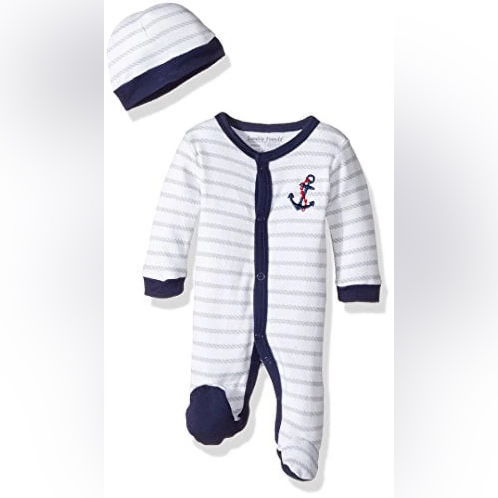 ⚓️ Luvable Friends Striped Footie with Anchor